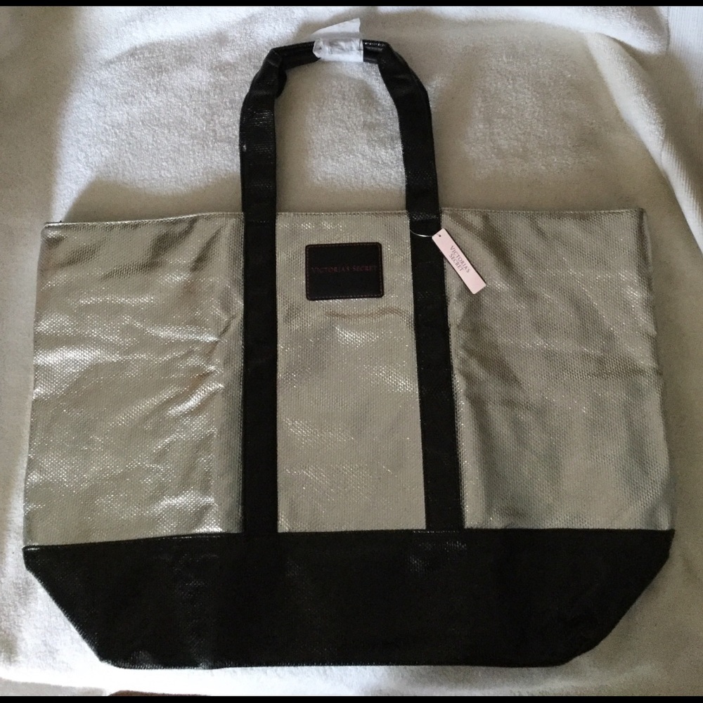 Silver and black Victoria Secret Bag